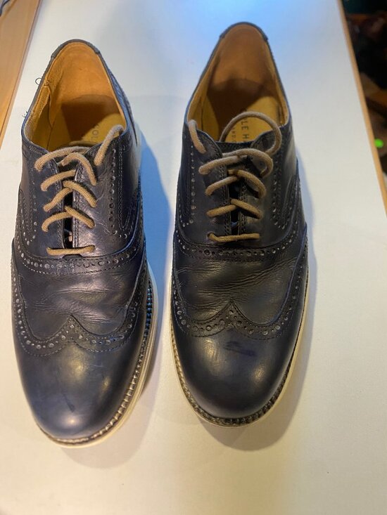 Cole Haan - Size 9M - Men\'s Original Grand Wingtip Oxfords in blue main image 7